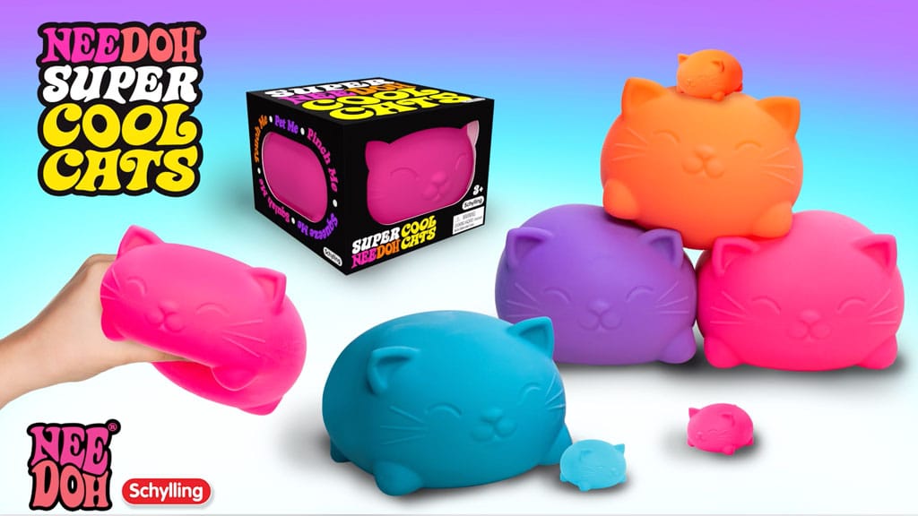 Super NeeDoh Cool Cats Character Sensory Squeeze Toy